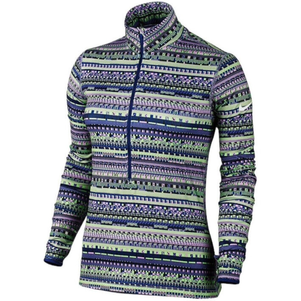 Nike Pro Dri-FIT Half Zip‎ Pullover Top Athletic Activewear Green Purple L NWOT